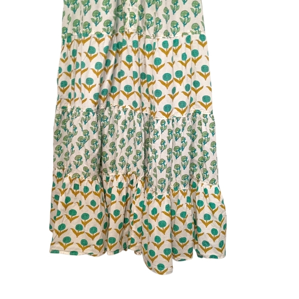 Chelsea & Theodore -Green and Whitew Patterned Sleeveless Dress - Size 2X/2T - Picture 4 of 7